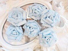 SPECIAL Baby SUBLIME BABY BLUE 6 Pk Flowers PAPER 45-50mm Manor House ConB