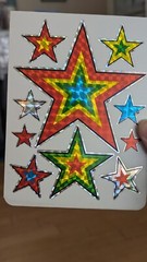 Vintage Stickers BJ Decal Specialties Super Stickers Prism Rainbow Stars 1 Sheet