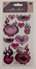 Sticko My Hearts On Fire Love Valentine’s Day Metallic Scrapbooking Stickers