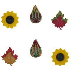 Buttons Galore FALL FRIENDS Set of Novelty 3D Embellishments Shank Buttons