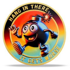 5 PCS Funny Motivational Challenge Coins – Hang in There It Gets Worse Humoro…