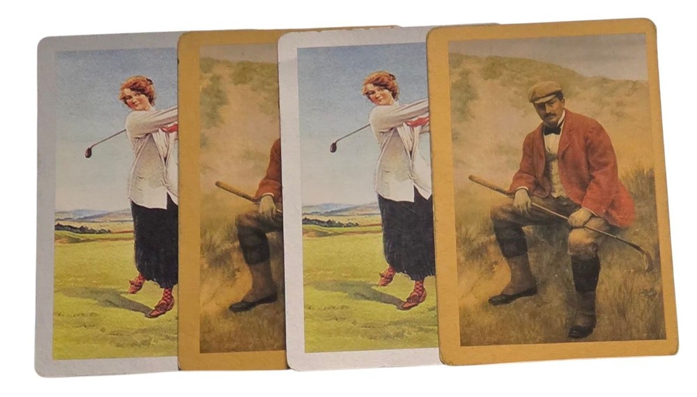 Man Woman Golfers from 1900s Cards for Junk Journal Scrapbooking Crafts