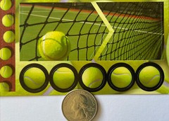 TENNIS BALLS Card-Stock Stickers(22pc) Scrappin’ Sports•Game•Racket￼•Net •Court