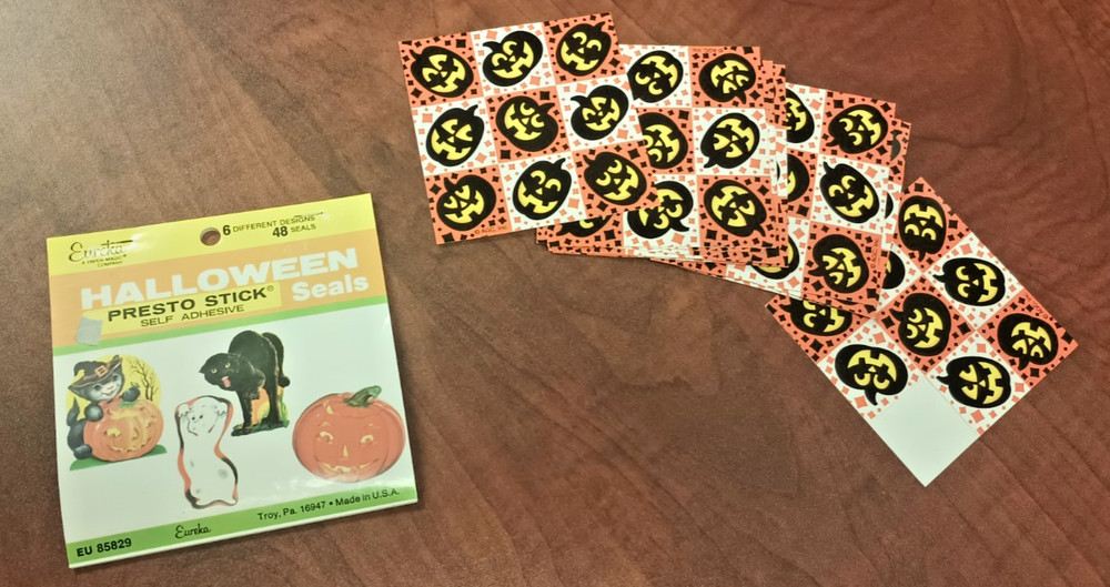 Vintage Halloween Stickers Eureka A Paper Magic Company Presto Stick Book