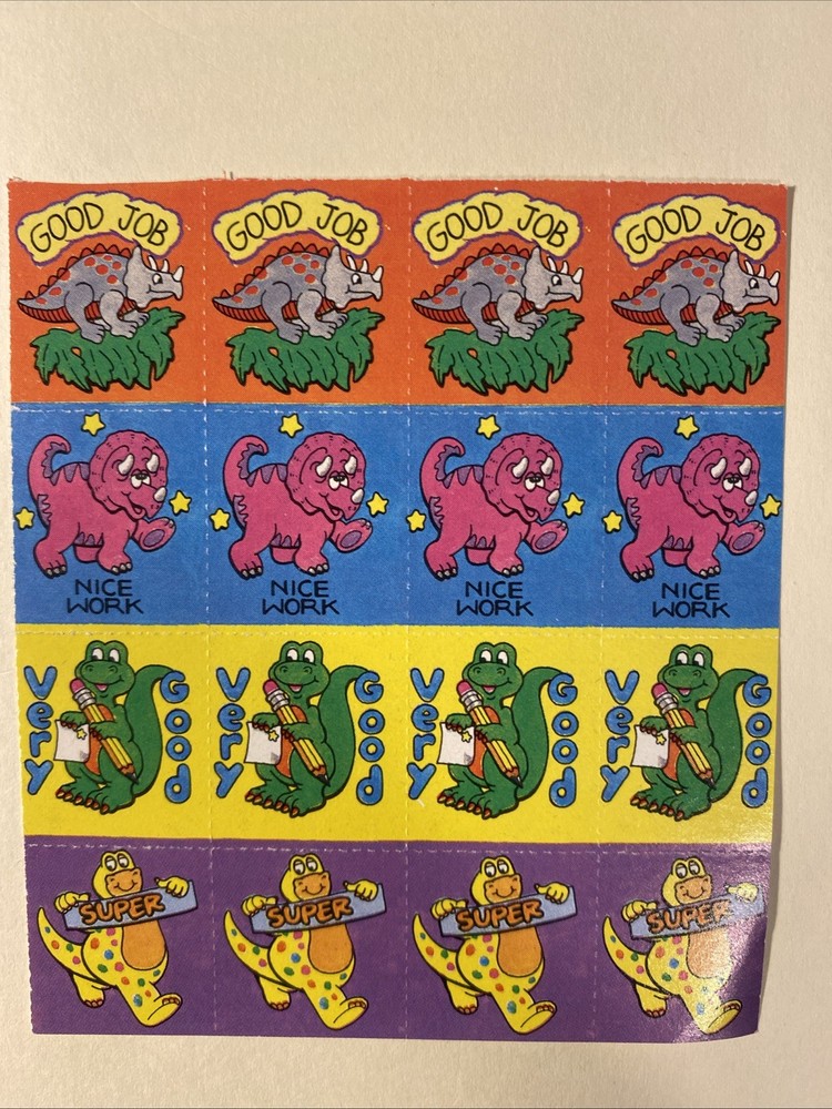 Vintage Dinosaur Reward Sticker Stamp Scrapbook Planner Craft Stickers