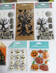 Scrapbooking Sticker Lot 10 Packages Halloween Ghost Bats Spider Dimensional b)