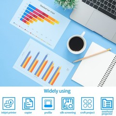 20 Sheets Holographic Sticker Paper + 30 Sheets Inkjet Transparency Film 8.5×11