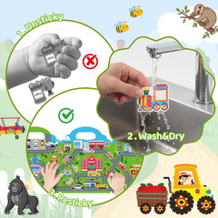 Jelly Sticker Books for Toddlers 2-6 Years, 4 Sets of Reusable Sticker Books