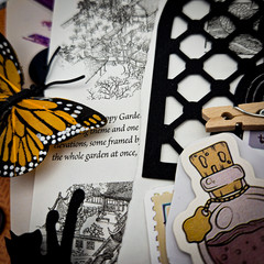 Whimsygoth Junk Journaling Papercrafting Kit – Mixed Media Pack Stickers Buttons