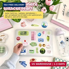 300Pcs Vintage Aesthetic Stickers for Journaling, Waterproof Vinyl Cute Sticker