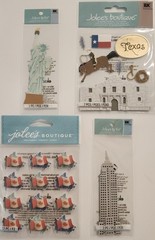 JOLEE’S BOUTIQUE Lot of 11 Dimensional Scrapbooking Stickers TRAVEL DESTINATIONS