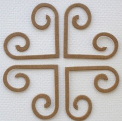 {6} MiNi SCROLL ACCENTS – Bare Flourish Chipboard Die Cuts – 2 1/4″