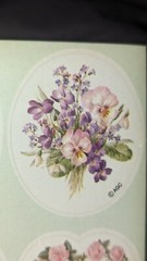 Vintage American Greetings Stickers Flowers Bouquets Daffodil Roses 1 Sheet
