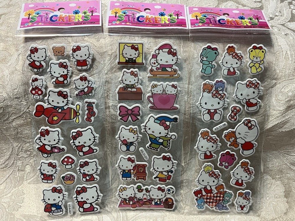 Retro Vintage Look Hello Kitty 3D Puffy Stickers 3 sets (#12)
