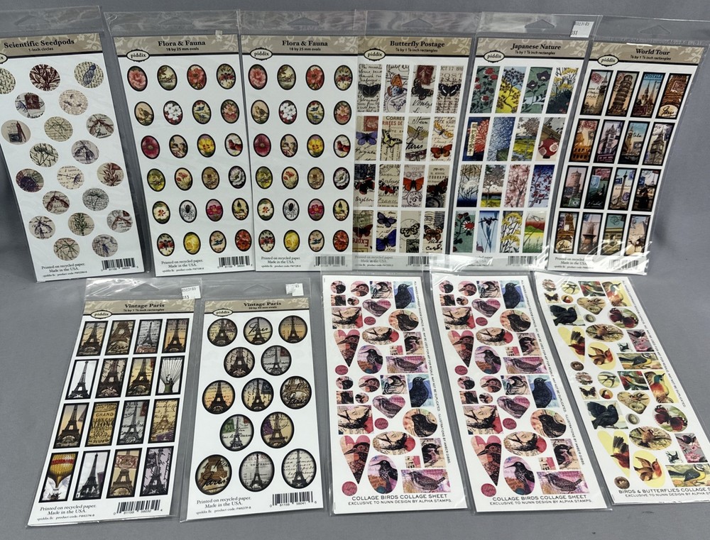 (11) Mixed Themes & Styles Collage Sheets Supplies Scrapbook Piddix, Nunn Design