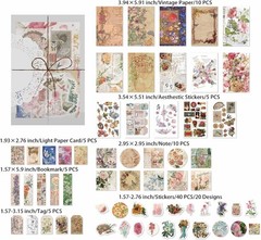 Vintage Scrapbooking Supplies Kit Vintage Stickers for Scrapbooking Journaling A