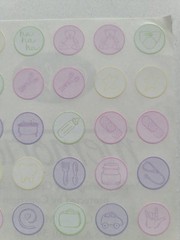 Creative Memories Baby Milestone Round Icon Pastel Pink Lavender Stickers