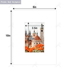 , 10 Pack Acid Free 8X10 White Picture Frame Mats with White Core Bevel Cut f…