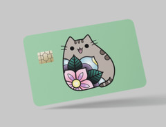 PUSHEEN CAT , 2 pc credit card skin & DEBIT CARD,TROLLEY & GYM