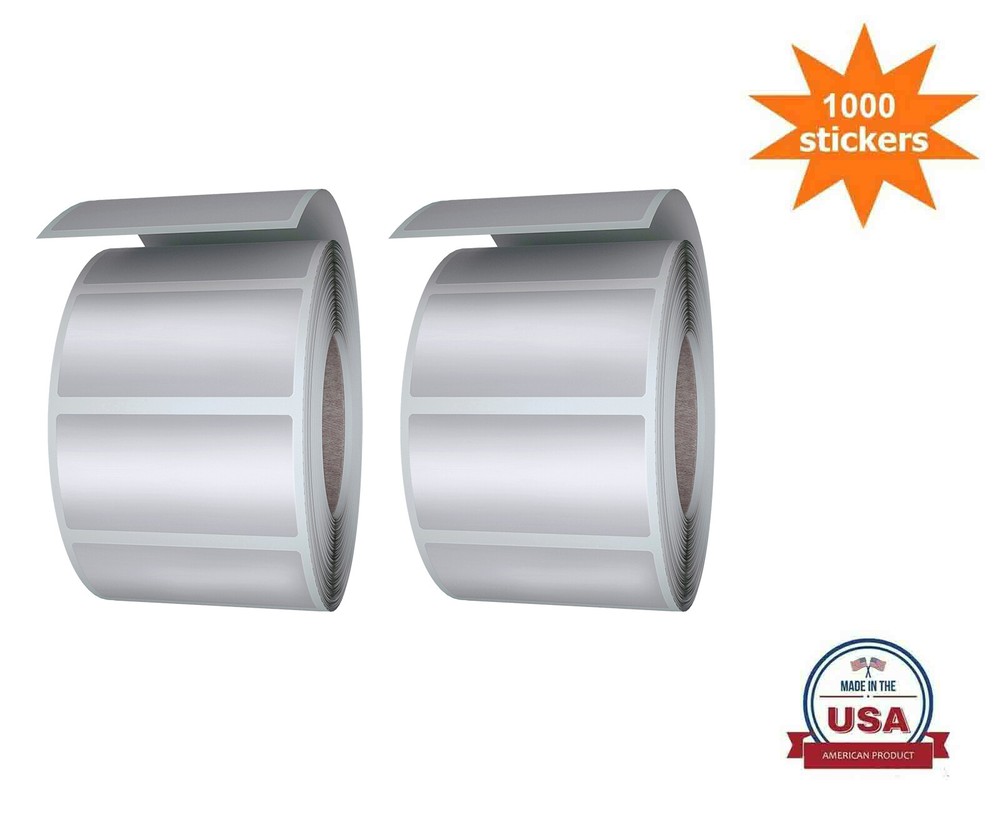 Color-Coding Roll 40MM x 19MM (1.5x 0.75) Silver All-Purpose Sticker 1000 Pack