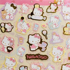 Hello Kitty Sanrio Foil Stickers Lot 3 Sheets Japan Kawaii Scrapbook New