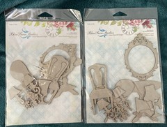 Lot of (2) Blue Fern Studios, Chipboard Accents-mirror, table, chair, lights, +