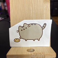 Pusheen Cat with Cookie Sticker 2.75 inches L x 1.75 inches H