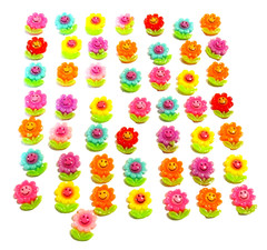 Lot of 50 Multicolor Smiling Flower Flatbacks For Crafting – NEW (#11)