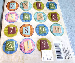 K&Company Alphabet Round Tags Embossed Stickers 12″ 2008 Scrapbooking