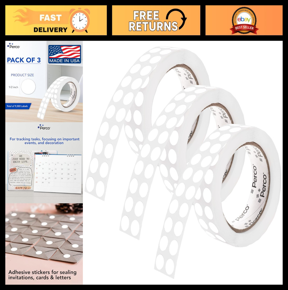 1/2″ Perforated Circle Dot Sticker Labels – 9,000 Round Adhesive Stickers for Cr
