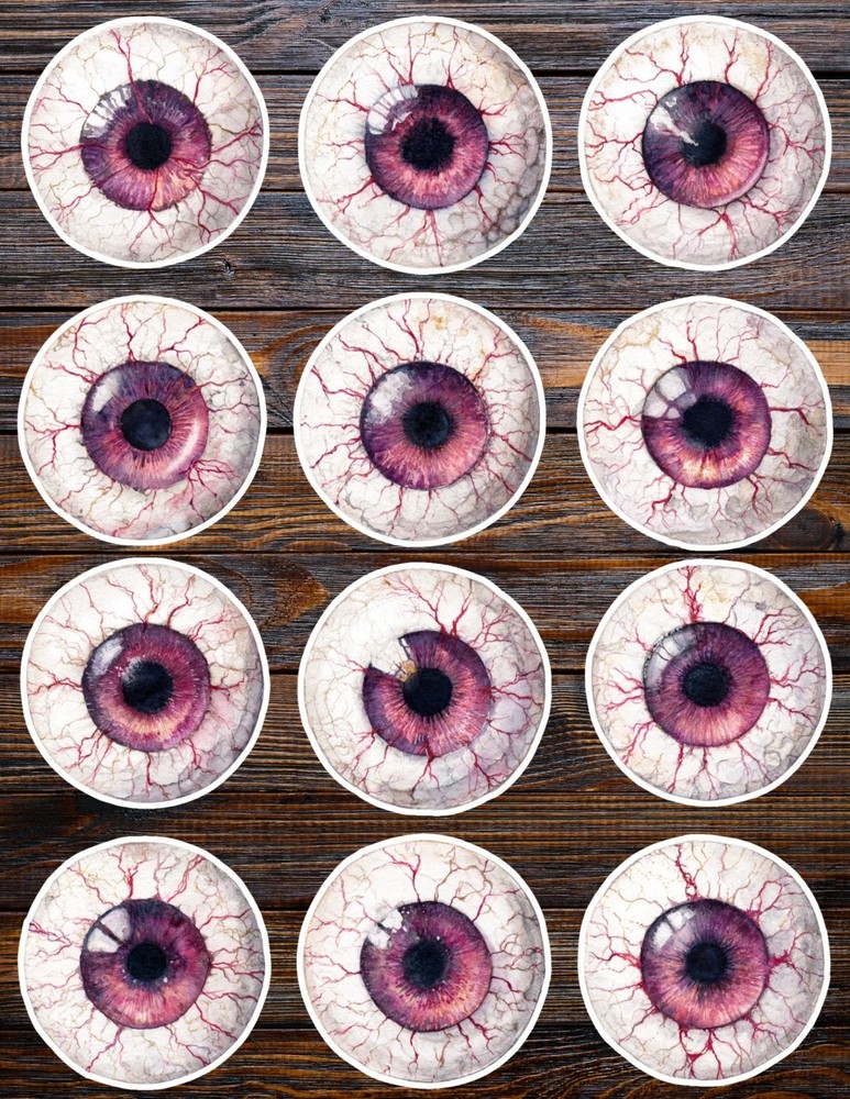 Creepy Halloween Eye Die Cut Vinyl Stickers Scrapbooking Laptop Waterbottle