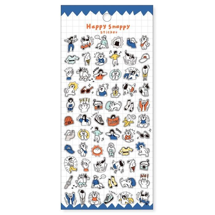 Scrapbook/Planner Supplies MIND WAVE Happy Snappy Sticker Blue 1 sheet