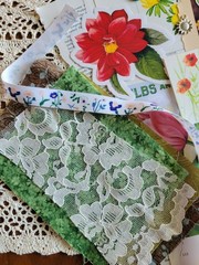 Vibrant Cottagecore Junk Journal Pack 50pc Garden Floral Paper Ribbon Tags