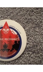 BSA Scouting Alumni Assoc. Sticker 1990s Campfire Scene Fleur-de-lis Emblem