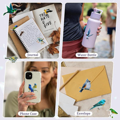 40PCS Bird Stickers, Bird Stickers Waterproof for Scrapbook Journal Laptop Gift