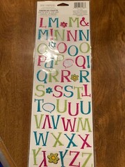 K and Company alphabet glitter stickers-101 letters- pink, blue, green