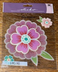 RARE Sticko Jumbo Colorful Pink Blue Petals Flowers 🌸 Large Scrapbook Stickers