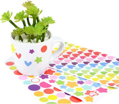 18 Sheets 1512 Pcs Colorful Heart Shape Self Adhesive Stickers, for Scrapbooking