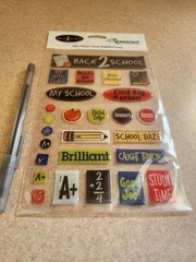 Reminisce~Back 2 School~Epoxy embellishments, self adhesive