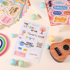 12Pcs Family Scrapbook Stickers, Planner Journal Stickers Photo Album Embellishm
