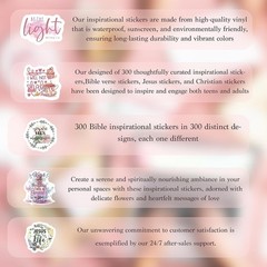 300 Waterproof Inspirational Christian Stickers – Uplifting Bible Verse Designs