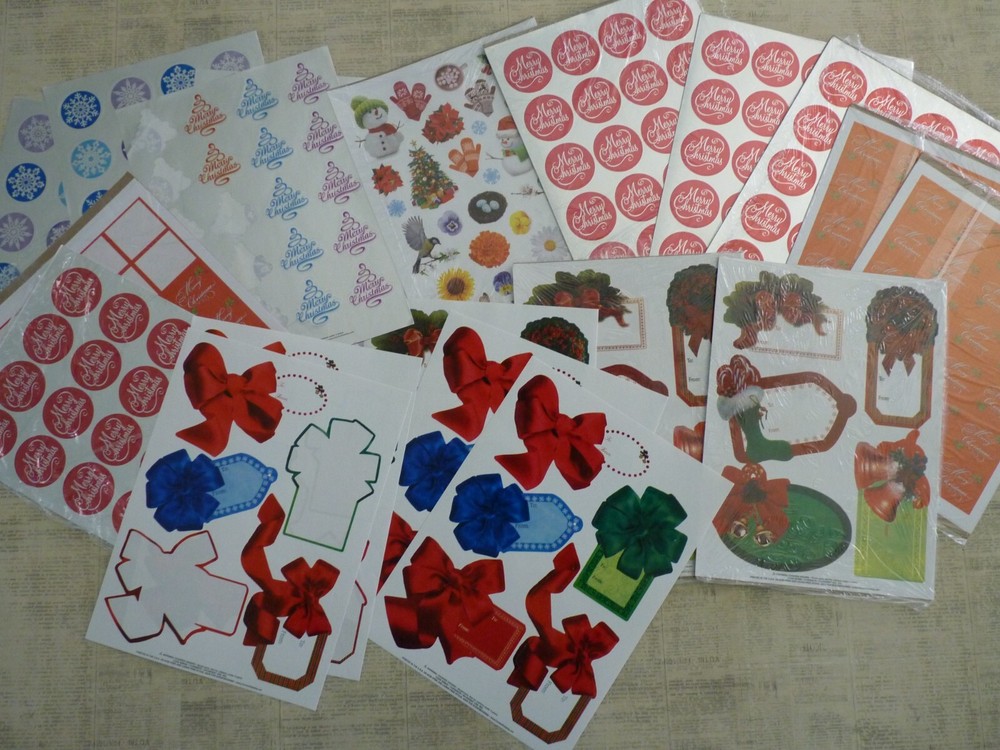 Vtg Current Inc Christmas Sticker Sheet Lot 8.5×11 (21) Full Sheets(14) Partial