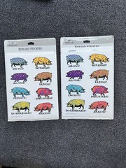 Vintage 1995 Hallmark Reward Stickers Pigs Hogs Colorful 2 Packs 16 Sheets