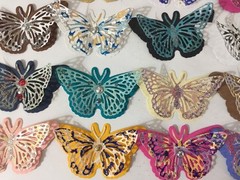 FANCY BUTTERFLY Pre-Made Die-Cuts (3pc)Victorian•Steampunk•Filagree •Glittered••