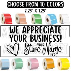 50 Custom Thank You WATERPROOF 2.25″ w/ BUSINESS NAME STICKERS LABELS SEALS
