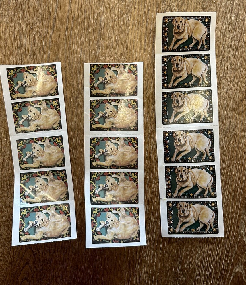 Frances Meyer Yellow Lab Dog Stickers Retired VTG Lot Of 16- 2 Designs