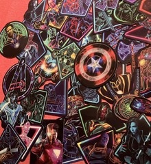 LOT of 10 NOCTILUCENT avengers Decals Super Hero kids stickers heroes neon