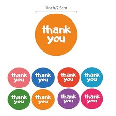 500Pcs Thank You Stickers, 1Inch Small Thank You Stickers for Small Colorful