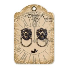 Graphic 45 Staples Door Knockers 2/Pkg ~ Antique Brass 2″X1.2″X0.6″ G4501028