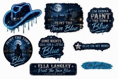 Ella Langley Paint The Town Blue Sticker Pack/Country Music/Holographic